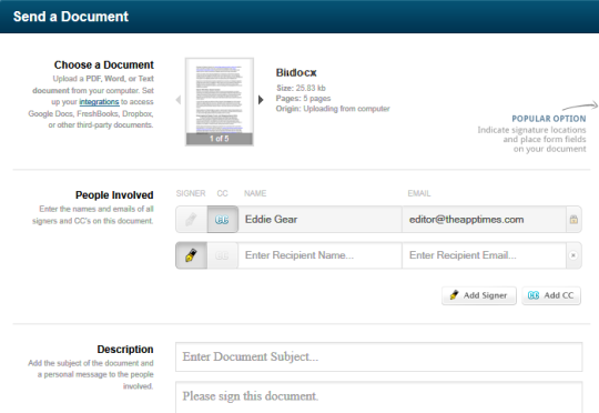 Sign and Send Documents Online